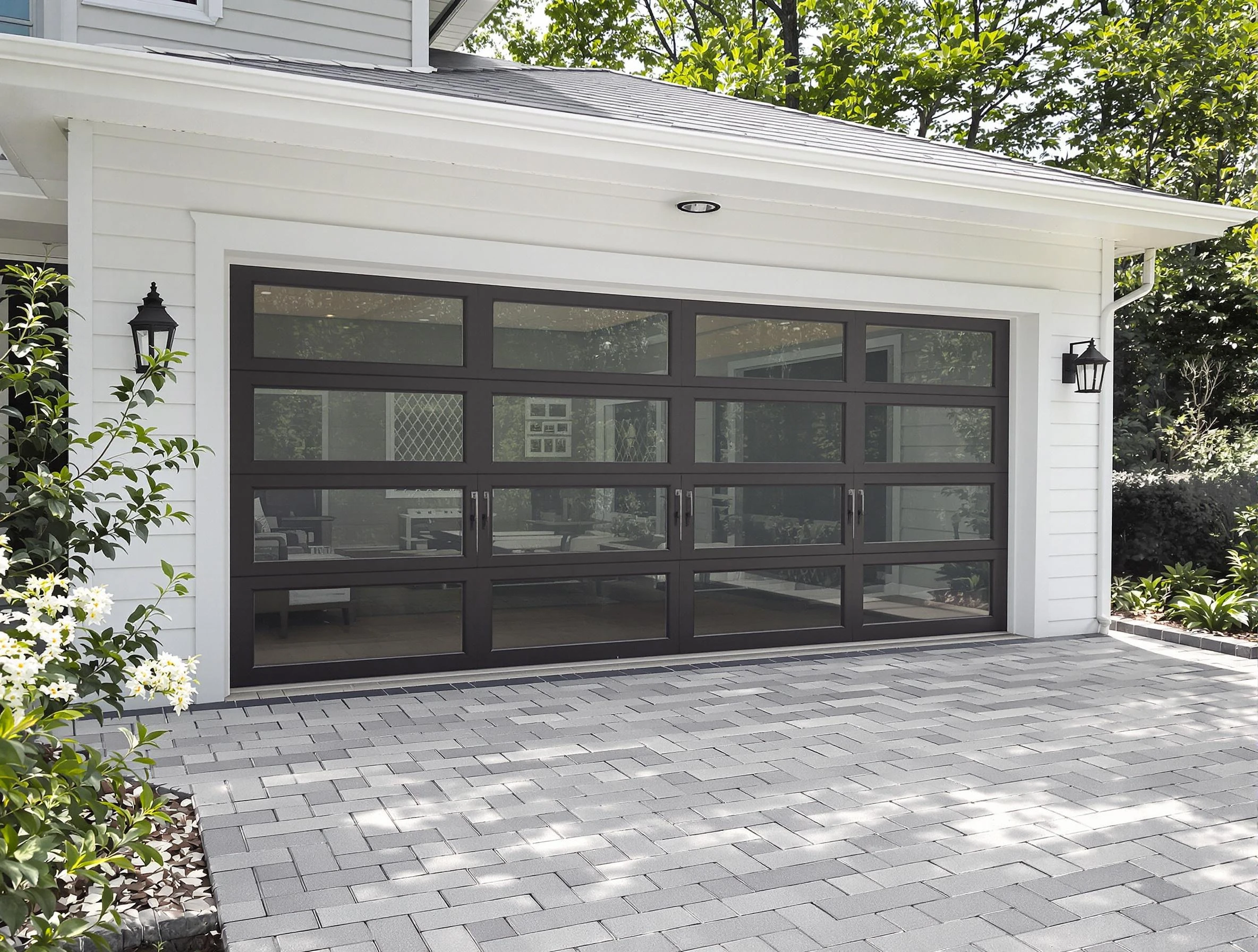 Phoenix Garage Door Repair design specialist presenting custom garage door options to Phoenix homeowner