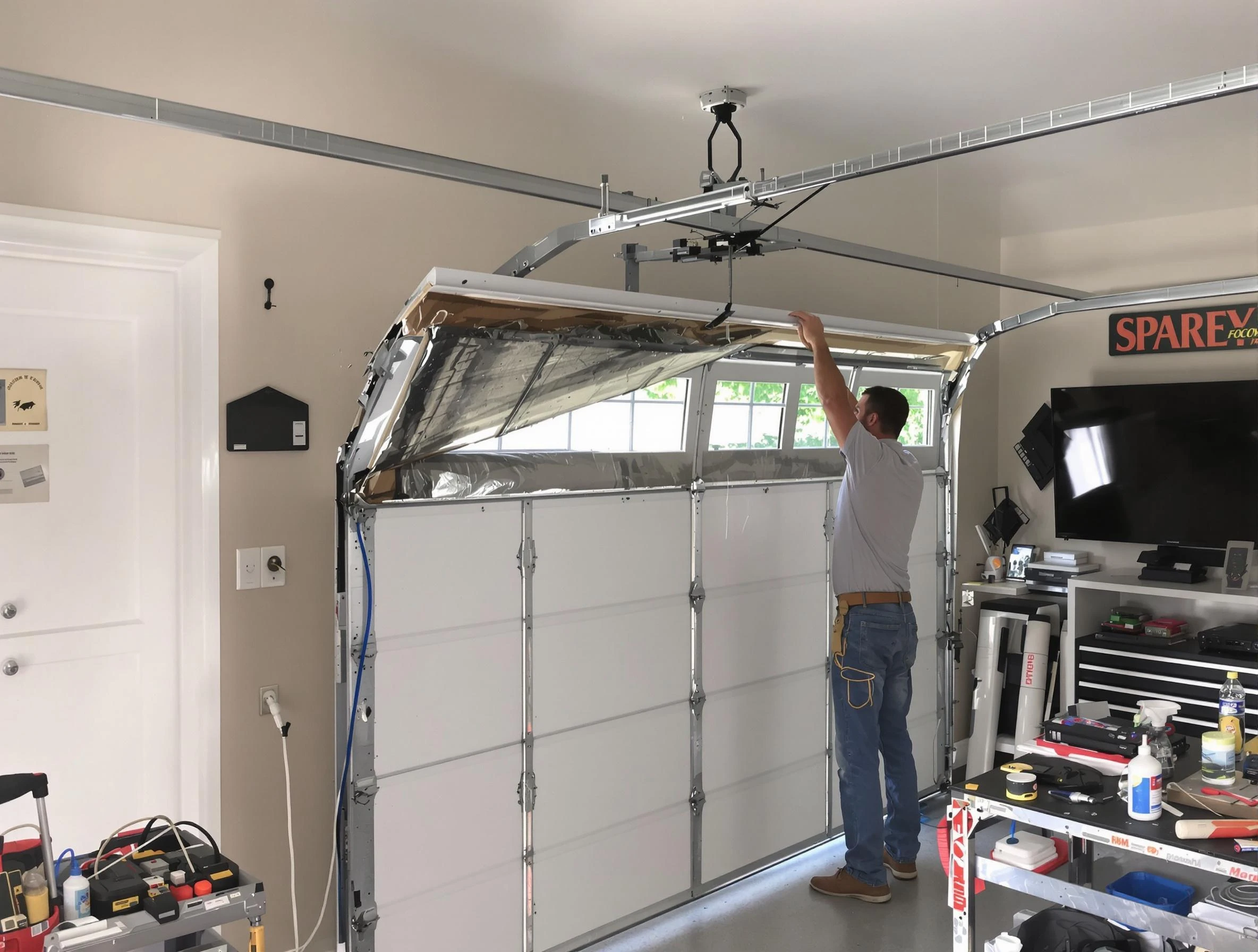 Garage door section replacement by Phoenix Garage Door Repair in Phoenix